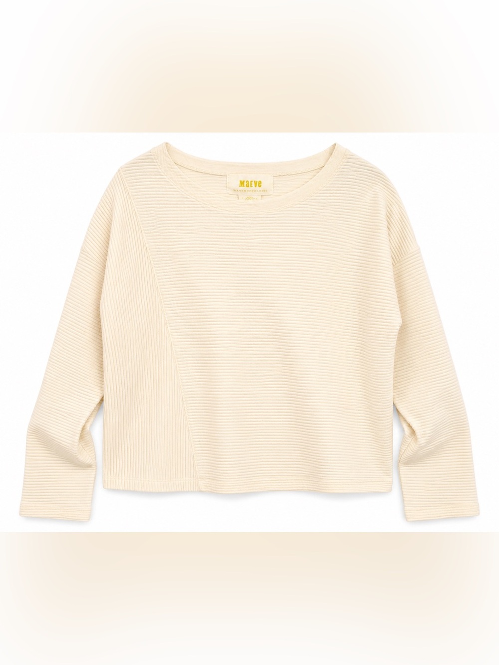 Maeve Anthropologie Cream Mixed Rib Dolman Pullover Sweater XS Quiet Luxury